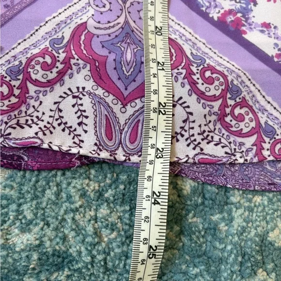 Vintage Y2K Purple and White Paisley Patterned Midi Skirt - Picture 7 of 7